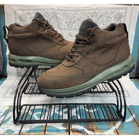 VTG Nike Air ACG Goadera Goretex Shoes Boot Brown/Green 314347-231 MEN Size 12 - Picture 1 of 11